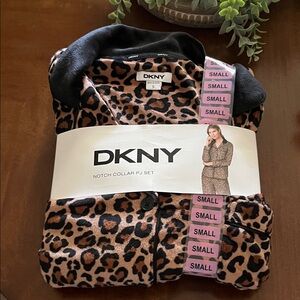 DKNY Animal Print Notch Collar Pajama Set